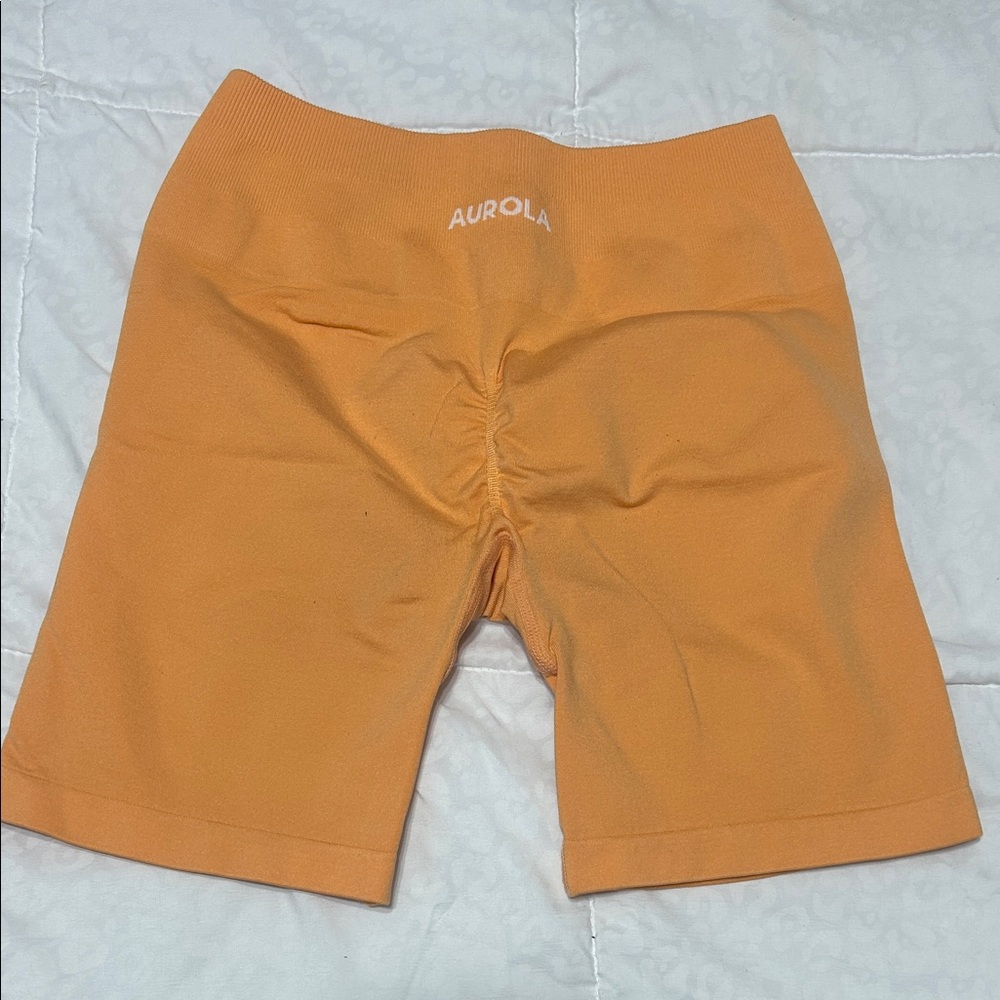 Women's Orange Biker Gym Shorts
